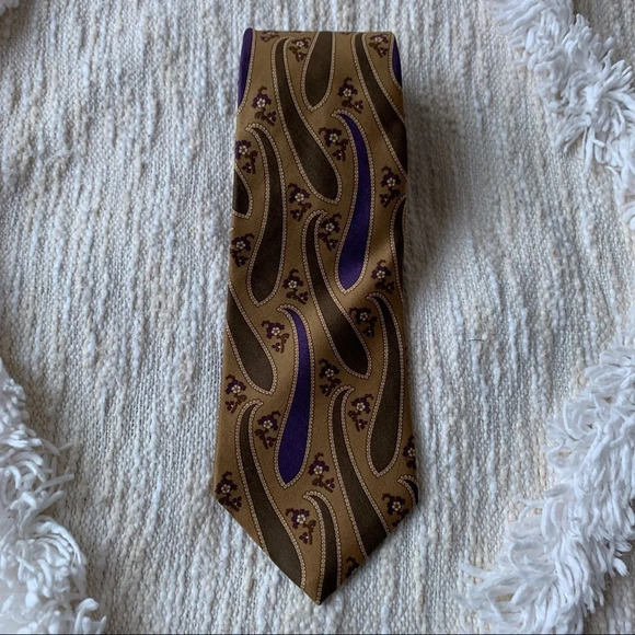 Vintage Valentino 70s Paisley Print Tie - Picture 1 of 5